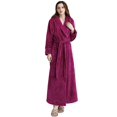 thumbnail image 1 of Women's Plush Fleece Robe with Elastic Waist Design Long Warm Solid Bathrobe Dressing Nightgown, 1 of 7