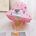 thumbnail image 3 of MIASHUI Wide Brim Solar Fan Hat for Kids Summer Outdoor UPF 50+ Sun Hat,Pink, 3 of 3