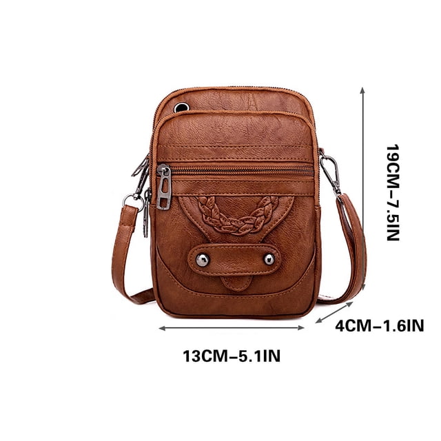 LiveSatisfy Clearance Retro Shoulder Bag Mini Small Bag Multi-compartment Large Screen Cell Phone Bag Women' Cell Phone Bag Coin Purse