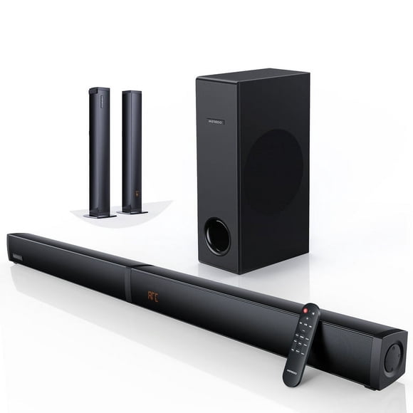 MEREDO 2.1 Channel 180W Separable Sound Bar with Subwoofer & 5 EQ Modes, Black