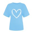 thumbnail image 4 of Meichang T-Shirts de la Saint-Valentin pour Femmes Hauts Mignons T-Shirts à Motif de Cœur Hauts de Fête Manches Courtes Blouses Décontractées de Printemps Col Rond Chandails à Enfiler, 4 of 6