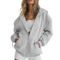 thumbnail image 4 of CAROOTU Front Open Hoodies with Pocket Thick Zipper Sweatshirt Drawstring Hood, 4 of 7