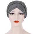thumbnail image 3 of Bangcool Turban Headwrap Twisted Braid Elastic Beanie Headwrap Hair Loss Cover Sleep Cap, 3 of 8