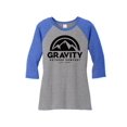 thumbnail image 1 of Gravity Outdoor Co. Chemise Raglan à Manches 3/4 pour Femmes - Logo Noir - Royal/gris - TG, 1 of 1