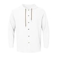 thumbnail image 2 of Chemise à Manches Longues pour Homme, Décontractée, Unie, Cardigan de Vacances, Chemises à Capuche, Hauts, 2 of 5