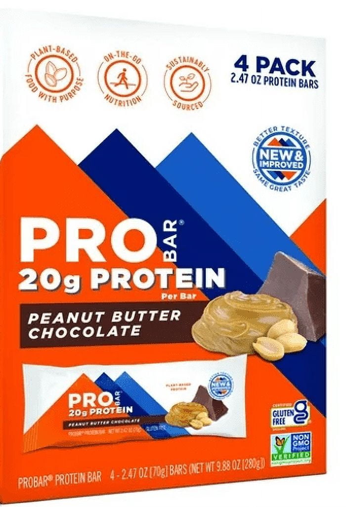 ProBar Protein Bar Peanut Butter Chocolate 4 Bars