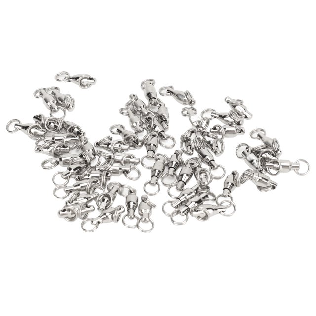 50 Pcs Connecteurs de Pivotants à Billes en Acier Inoxydable Haute Résistance Anneaux Solides Soudés pour Pêche en Eau Salée et Douce avec Rotation et Connexion Durable