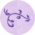 thumbnail image 1 of Ahgly Company Tapis d'Intérieur Rond Lavable en Machine Transitionnel Lilas Violet Vif, 3 Pieds Rond, 1 of 7