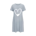 thumbnail image 5 of Amzcrzy Pyjamas pour Femmes Mode Imprimé Cœur Valentines Day Robe Décontractée Confortable à Manches Courtes Chemises de Nuit pour Femmes Valentines Day Cadeaux, 5 of 5