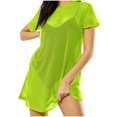 thumbnail image 1 of Timegard Womens Tops Mesh Crew Neck Short Sleeve Lightweight Tee Shirts Fall Casual Loose Long Tops, 1 of 8