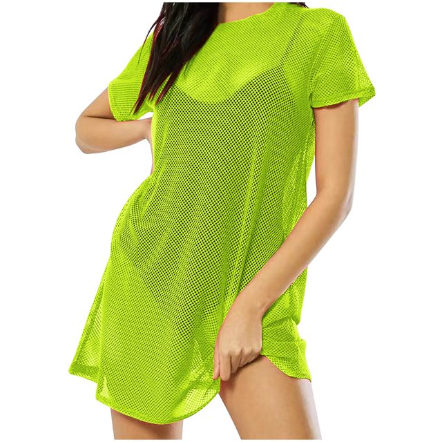 Timegard Womens Tops Mesh Crew Neck Short Sleeve Lightweight Tee Shirts Fall Casual Loose Long Tops