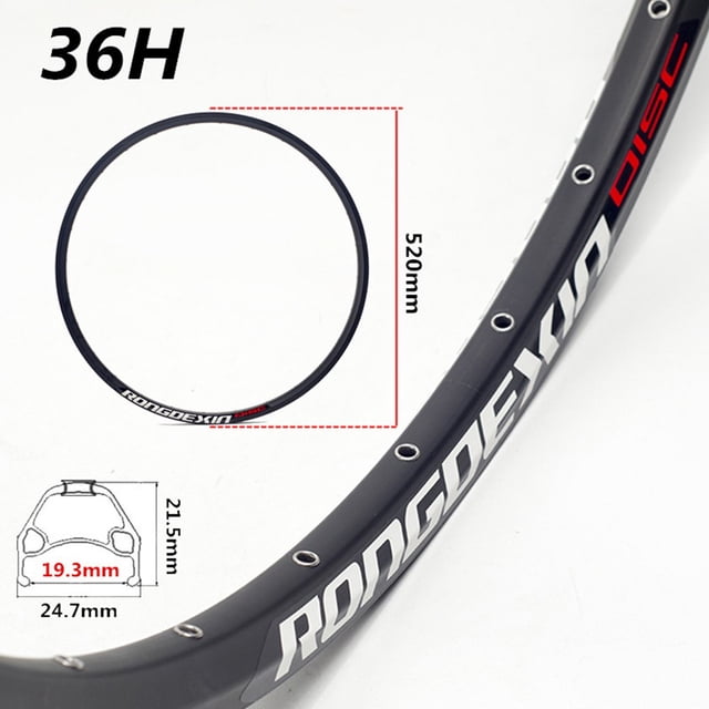 Mosiee 24 Inch Bicycle Rims Mountain Bike Wheel Rim 24/28/32/36 Hole Double Disc Wheel Rim Suitable For 24*1.5~24*2.125 Tires
