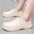 thumbnail image 4 of Men Closed Round Toe Slip On Platform Chef Shoes Non Slip Oil Resistant Waterproof Comfortable Work Garden Nurse Shoes with Lightweight Kitchen Cushioned Shoes ﻿, 4 of 7