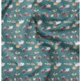 thumbnail image 1 of Soimoi Green Moss Georgette Fabric Rabbit Animal Printed Craft Fabric by the Yard 42 Inch Wide, 1 of 6
