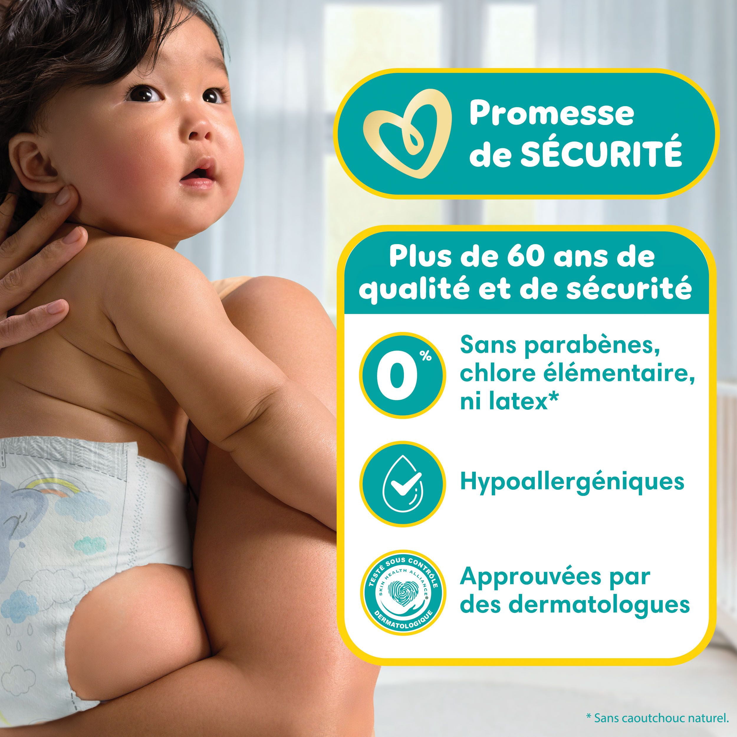Pampers Swaddlers Couches, Taille 0 (jusqu'à 10 lbs), Absorbantes, Garde Bébé au Sec et Confortable, Couche pour Bébé Jetable Sécuritaire pour la Peau
