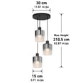 thumbnail image 4 of Artika Haze Modern 3-Light Pendant Light Smoke Gradient Black Glass, 4 of 7