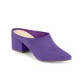 thumbnail image 1 of BLISSFUL STEP Women's Slides Block High Heels Slip on Pointed Toe Slide Mules Purple 5.5, 1 of 7