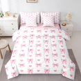 thumbnail image 1 of Erosebridal Literie Nœud Rose Format Simple, Lit en Sac Kawaii Cœur Format Simple, Déco Style Princesse, Réversible 7 Pcs, 1 of 1