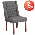 thumbnail image 4 of 2 Pk. HERCULES Preston Series Gray Fabric Tufted Parsons Chair, 4 of 7