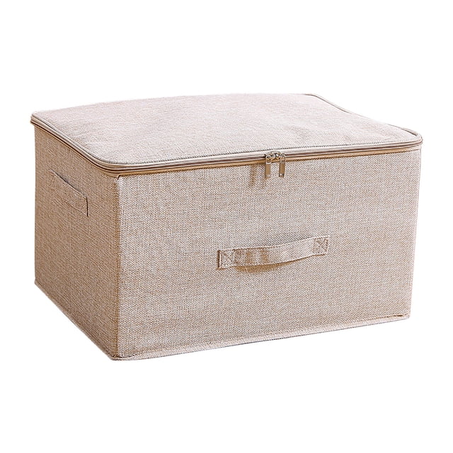 Boovnll Rangement pour la Maison, Boîte de Rangement en Coton et Lin avec Fermeture Éclair, Boîte de Rangement et d'Organisation, Boîte de Rangement Recouverte de Tissu, Boîte Pliante Scellée, Boîte de Rangement, Rangement, Organisation et Rangement