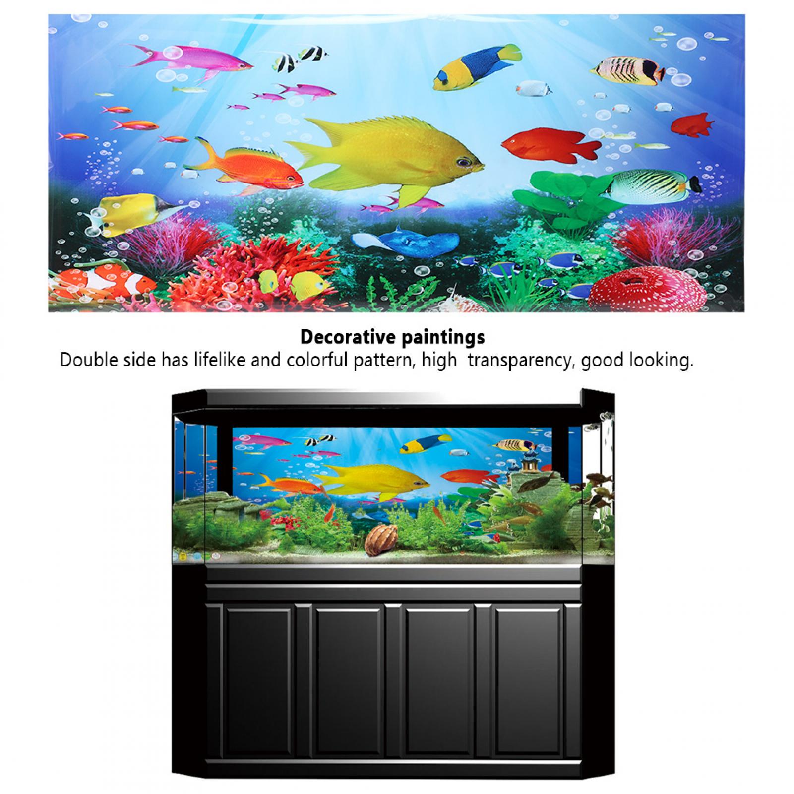 Fish Tank Background, Fish Tank Poster Fish Tank Sticker Aquarium Background Picture  for Fish Tank for Aquarium for Reptile Box for Home 61x30cm