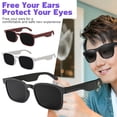 thumbnail image 3 of EIMELI Smart Glasses Wireless Bluetooth Sunglasses Open Ear Music And Hands-Free Calling Polarized Lenses IP4 Waterproof Connect Mobile Phones and Tablets (White), 3 of 6