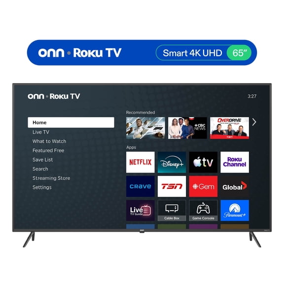 Téléviseur intelligent Roku onn 4K UHD HDR10 de 165,1 cm (65 po)