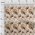thumbnail image 1 of oneOone Popeline de Coton Brun Pâle Tissu Floral Tissu pour Robe Tissu Imprimé Tissu au Mètre 42 Pouces de Large-RPU, 1 of 4