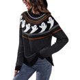 thumbnail image 3 of LUXUR Chandail d'Hiver Chaud pour Femmes, Ample, pour Festival, Noir m, 3 of 3