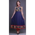 thumbnail image 2 of Bimba Robe Anarkali Florale Navy Blue3 pour Femmes, Kurti Imprimée Ethnique Indienne, Longue Kurta, Robe de Soirée, XX-Grand, 2 of 6