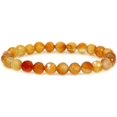 thumbnail image 1 of Bracelet Extensible Unisexe en Perles Rondes 8 mm en Agate Rêve Rouge Facettée Naturelle 7 Pouces, 1 of 5