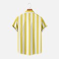 thumbnail image 5 of Besolor Mens Summer Button down Shirts 2025 Stripe Collared Short Sleeve Tops Big and Tall Beach Vacation Shirts, 5 of 5