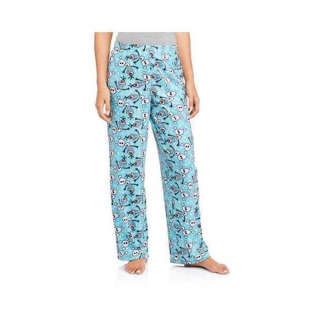 Disney Frozen Women's Olaf Blue Micro Fleece Pajama Sleep Pants