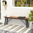 thumbnail image 3 of Topbuy Outdoor Folding Bench Set of 2  55 Inches Long 2-3 Person Acacia Wood Backless Patio Dining Bench, 3 of 8