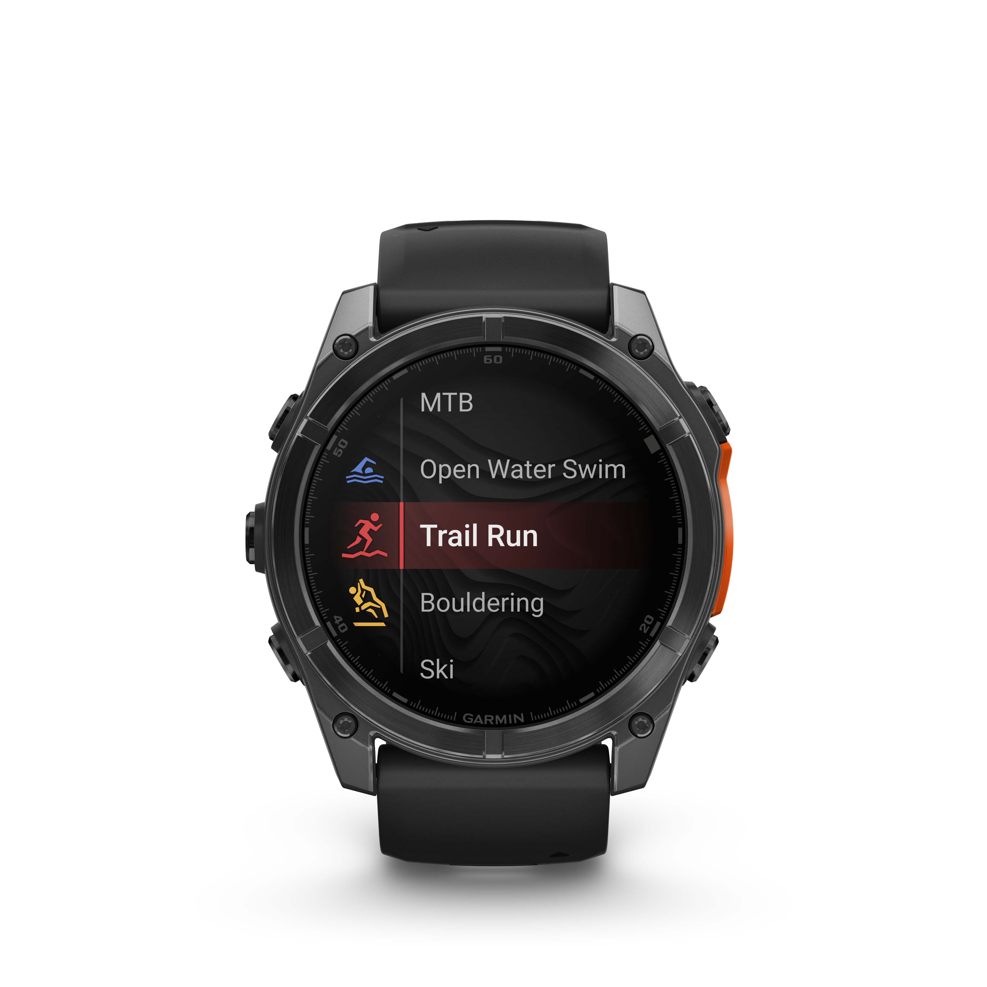 Montre intelligente GPS Garmin fēnix® 8 à écran AMOLED - 51 mm - Lunette gris ardoise avec bracelet en silicone noir
