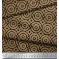 thumbnail image 2 of Soimoi Brown Rayon Fabric Circle Art Geometric Printed Fabric 1 Yard 42 Inch Wide, 2 of 5