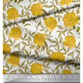 thumbnail image 2 of Soimoi polyester Crepe Fabric Leaves & Rose Flower Print Sewing Fabric Yard 42 Inch Wide, 2 of 3