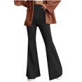 thumbnail image 1 of Plebaso Pantalon Évasé Taille Haute pour Femmes Extensible Mince Legging Décontracté d'Entraînement Bootcut Pantalon de Yoga pour Femmes, 1 of 6