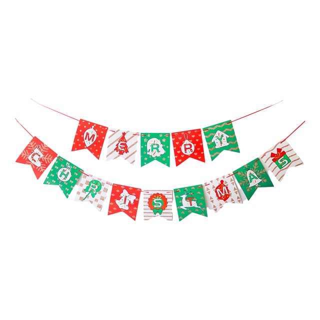 ZheElen 1pcs Set 9.8ft Red White Green Paper Card For Christmas Congratulations Banner Letter Banner Custom Banner Banners Customize
