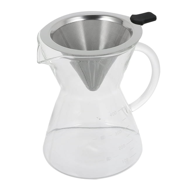 EIGTHTAIL Pour Over Coffee Maker Glass Brewer with Filters (Clear 400ML)