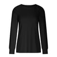 thumbnail image 4 of Timegard Hauts pour Femmes Manches Longues Col Rond T-Shirts Décontractés Confortables Couleur Unie Blouses Basiques, 4 of 7