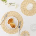 thumbnail image 2 of Table Placemat Heat Resistant Handmade Anti-scalding Reusable Hand-woven Straw Braided Cup Coaster Bowl Mat for Desktop, 2 of 8