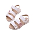 thumbnail image 4 of JDQJBZ Sandales Filles Style Romain Imprimé Trois Fleurs Été Plage, 4 of 5
