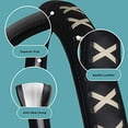 thumbnail image 3 of FH Group Genuine Leather Lace-Up Steering Wheel Cover - Blue, 3 of 7