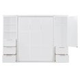 thumbnail image 3 of Queen Size Murphy Bed Wall Bed with Integrated Storage MDF+LVL, White color, 3 of 11