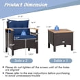 thumbnail image 3 of Costway 3PCS Patio Rattan Furniture Set Wooden Armrest Table Top Cushioned Deck, 3 of 10