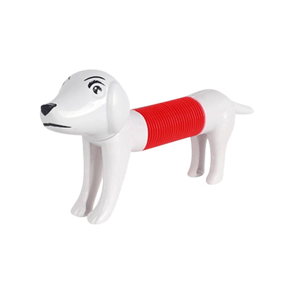 Jouet pour Chien Varié en Tube Télescopique Bricolage de Décompression en Casse-Tête Blanc avec Emballage en Sac Opp, Jeu Anti-Stress en Plastique pour Soulager l'Anxiété et Favoriser la Concentration Blanc