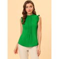 thumbnail image 3 of INSPIRE CHIC Blouse Sans Manches pour Femme, à Volants, Plissée, Blouse CHIC pour le Travail, m Vert, 3 of 5