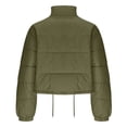 thumbnail image 5 of hoksml Women's Cropped Puffer Jacket with Drawstring Hem, Stand Collar Boxy Zip Front Casual Streetwear Short Jacket, 5 of 5