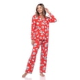 thumbnail image 1 of White Mark Women's Floral Long Sleeve Button-Down Pajama Set, 1 of 6